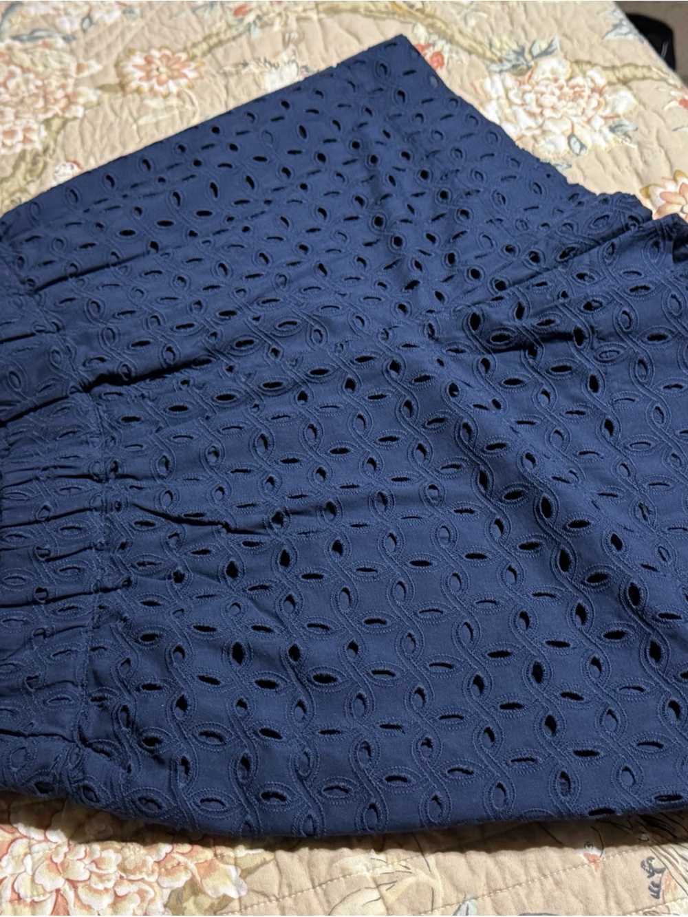 Southern Tide Navy Eyelet Midi Dress